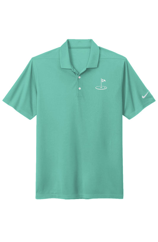 Play18 Premier Golf Polo in mint, featuring Dri-FIT technology and stylish pearlized buttons