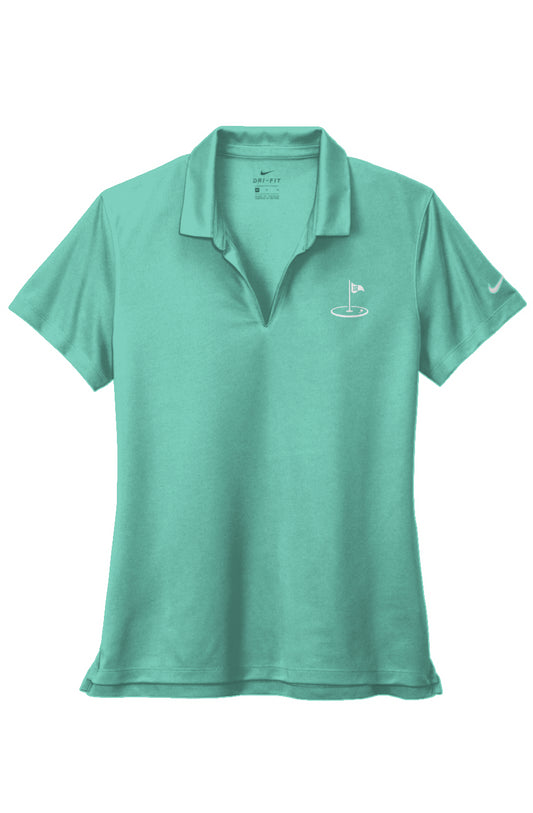 Play18 Premier Golf Polo in mint, featuring Dri-FIT technology and stylish pearlized buttons