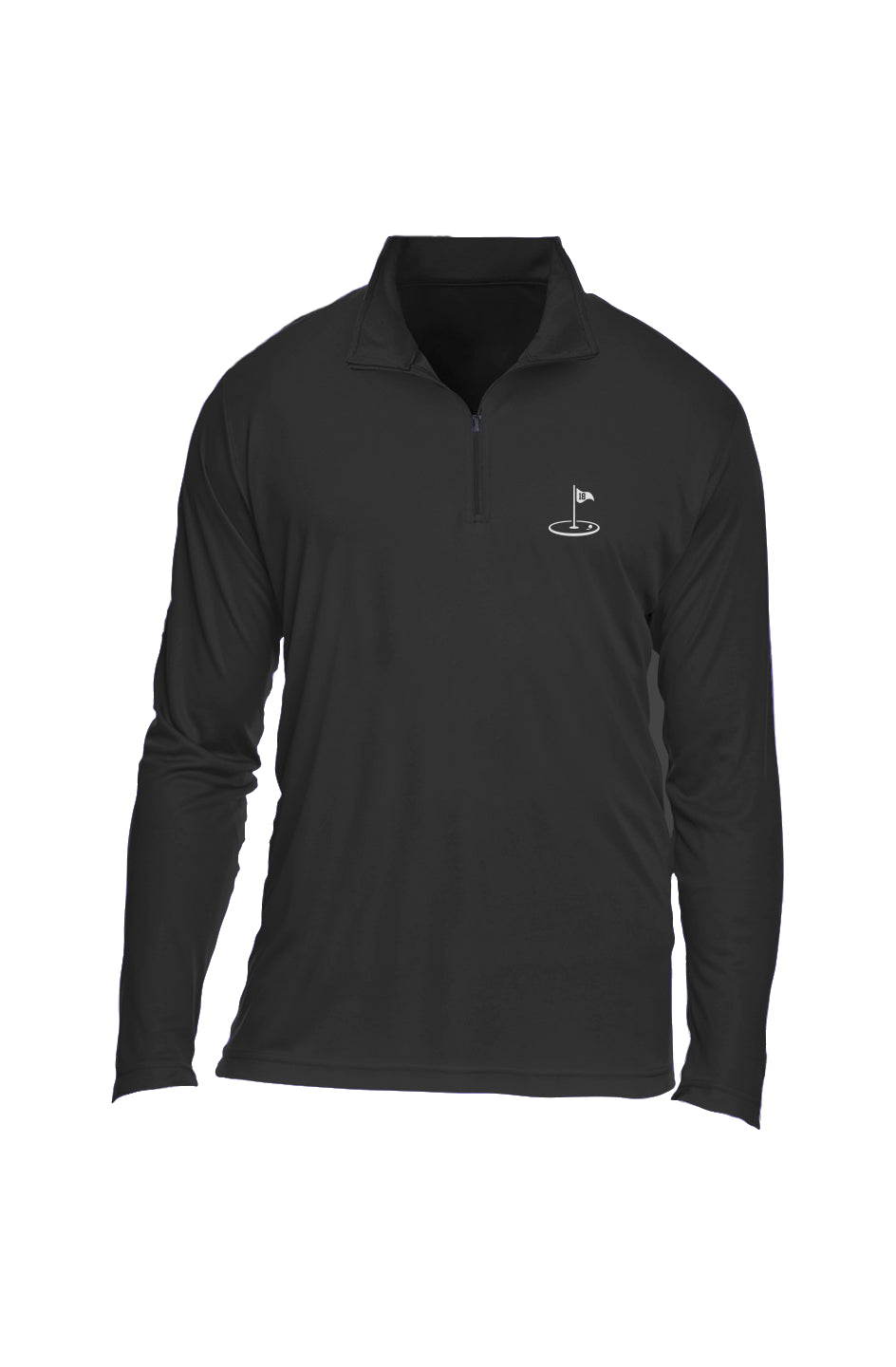 Play18 TT31 Team 365 Men's Zone Performance Quarter-Zip, featuring an athletic fit and semi-auto lock zipper, ideal for golf and outdoor activities