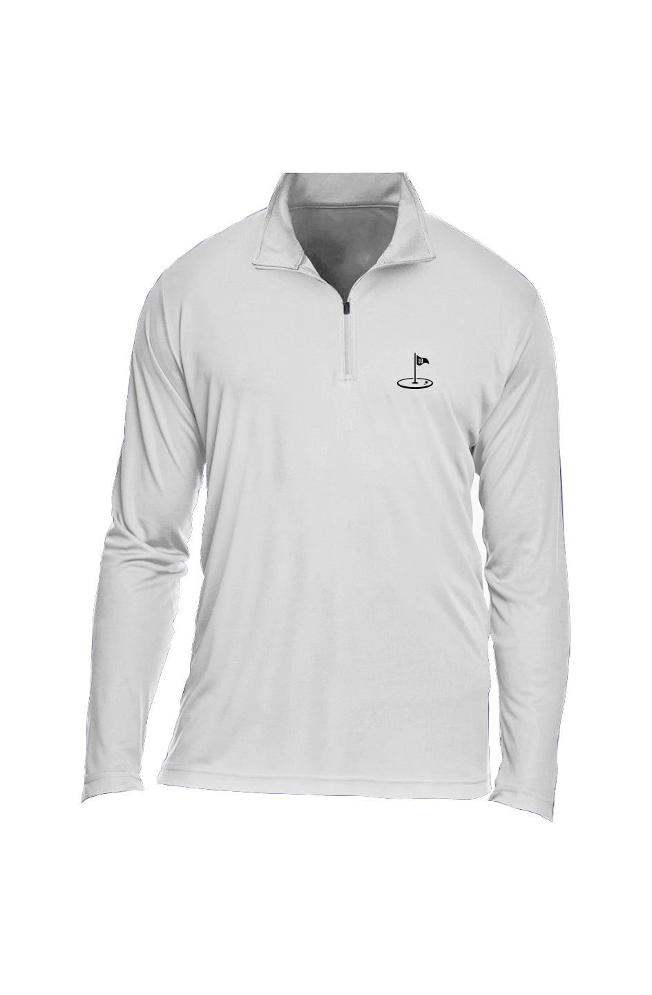 Play18 TT31 Team 365 Men's Zone Performance Quarter-Zip, featuring an athletic fit and semi-auto lock zipper, ideal for golf and outdoor activities